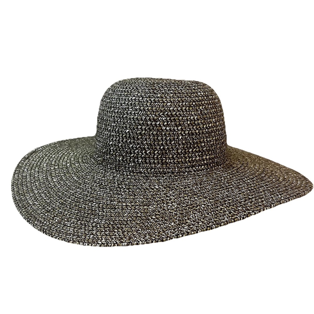 Eddie Bauer Floppy Sun Hat Womens S/M Wide Brim Paper Polyester Brown Gold NWT - Picture 2 of 5